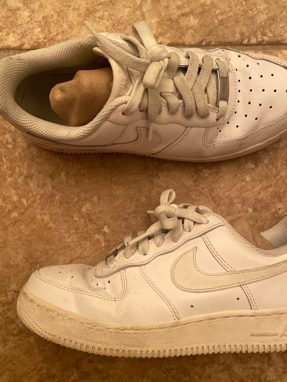 Nike AF1 White Low-Top Leather Sneakers